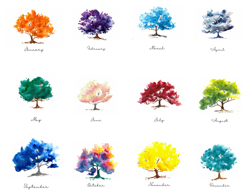 2027 Birthstone Tree Calendar