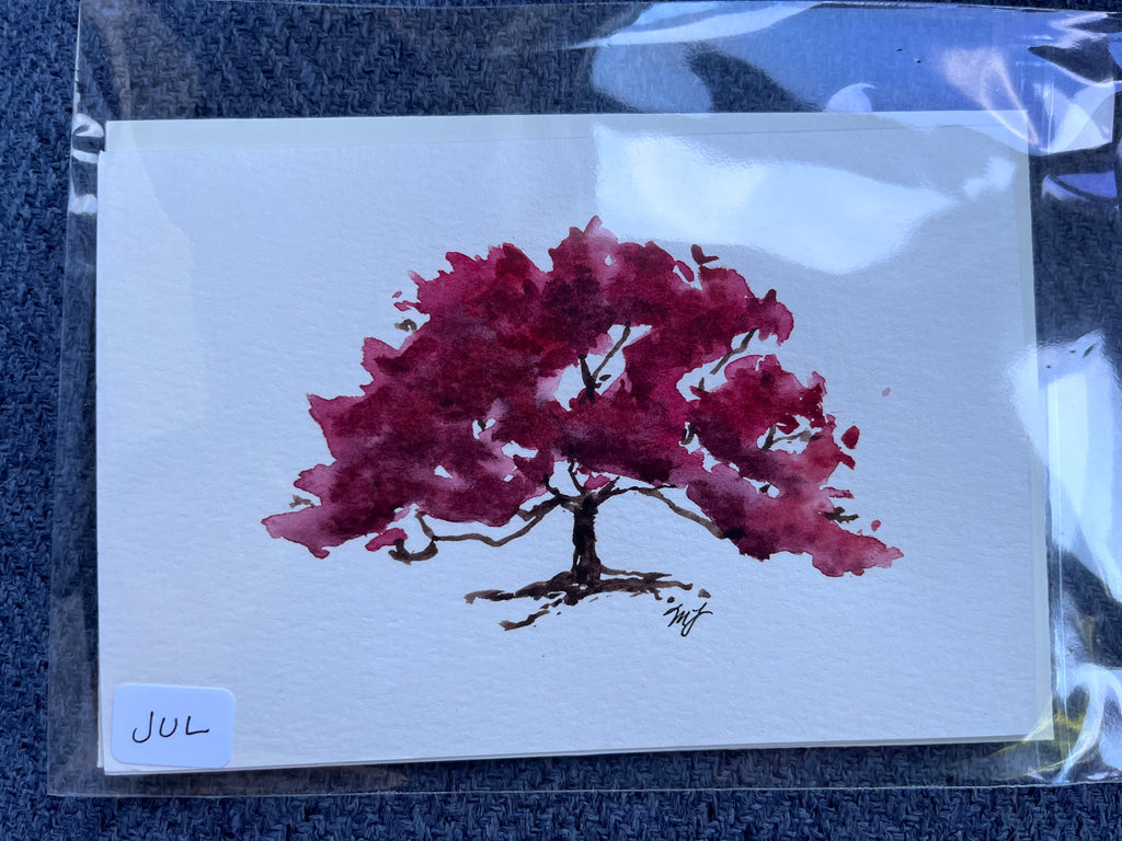 Ruby Tree - July Birthday Card