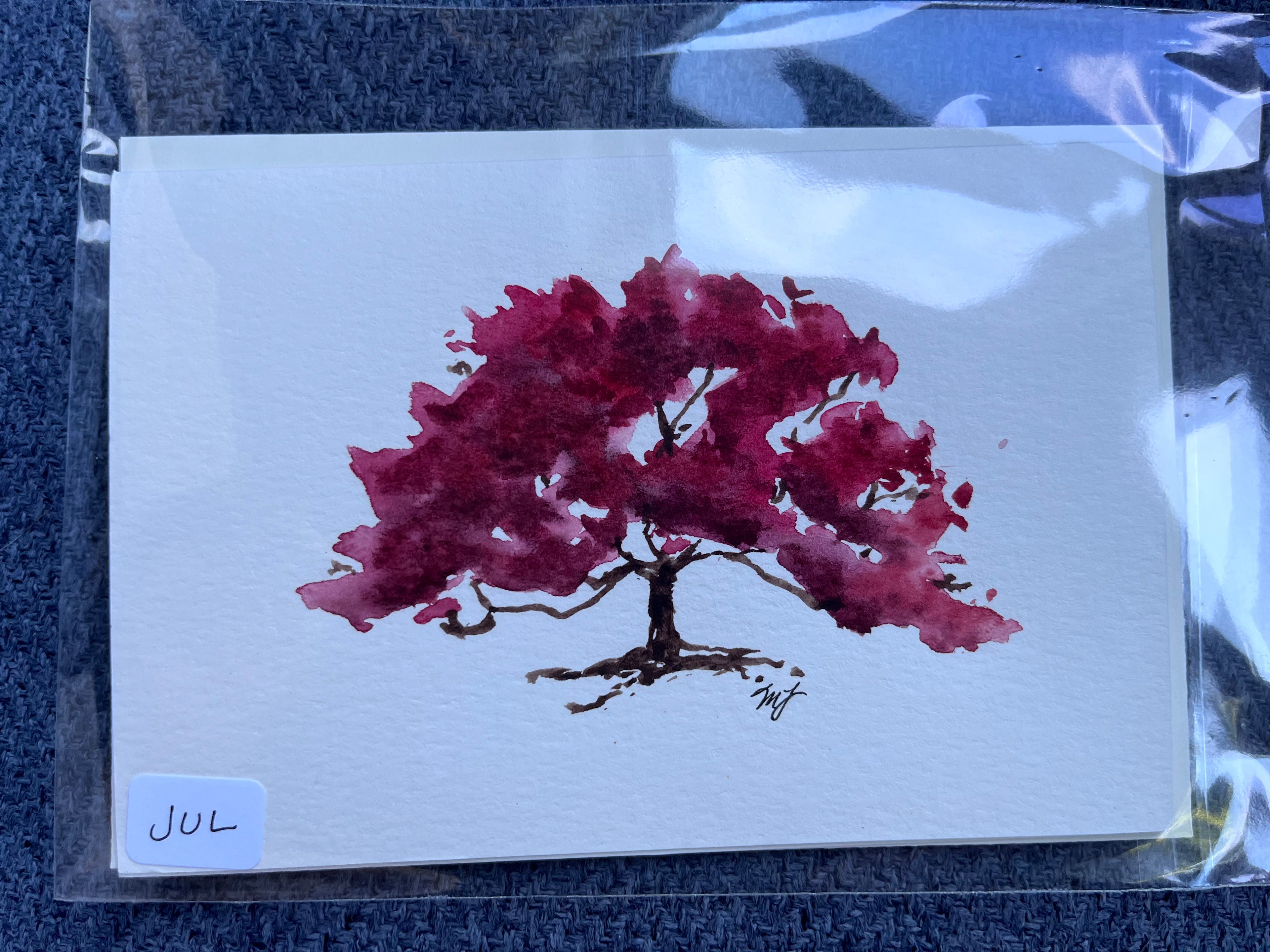 Ruby Tree - July Birthday Card