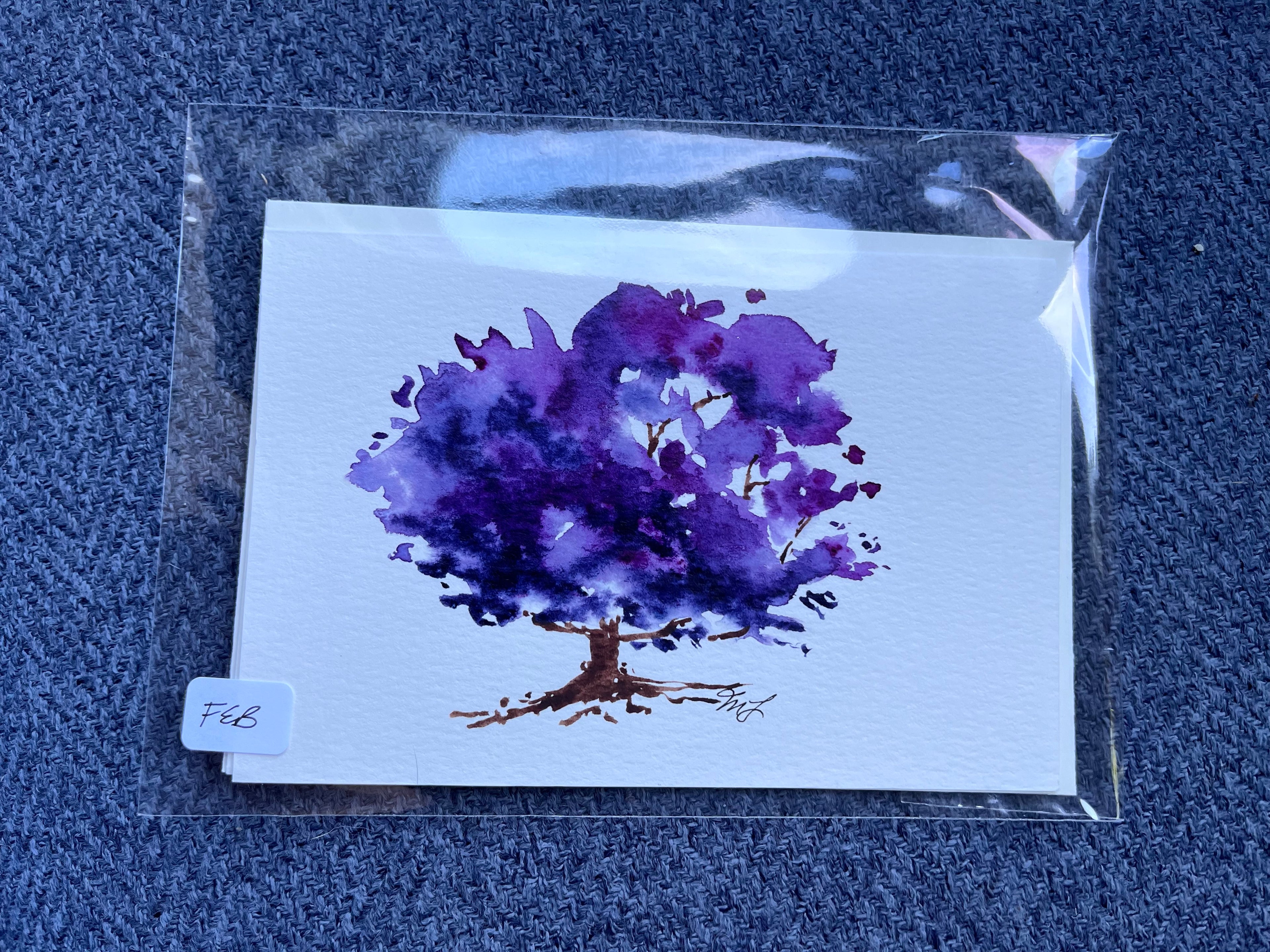 Amethyst Tree - February Birthday Card