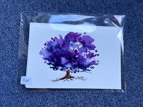 Amethyst Tree - February Birthday Card