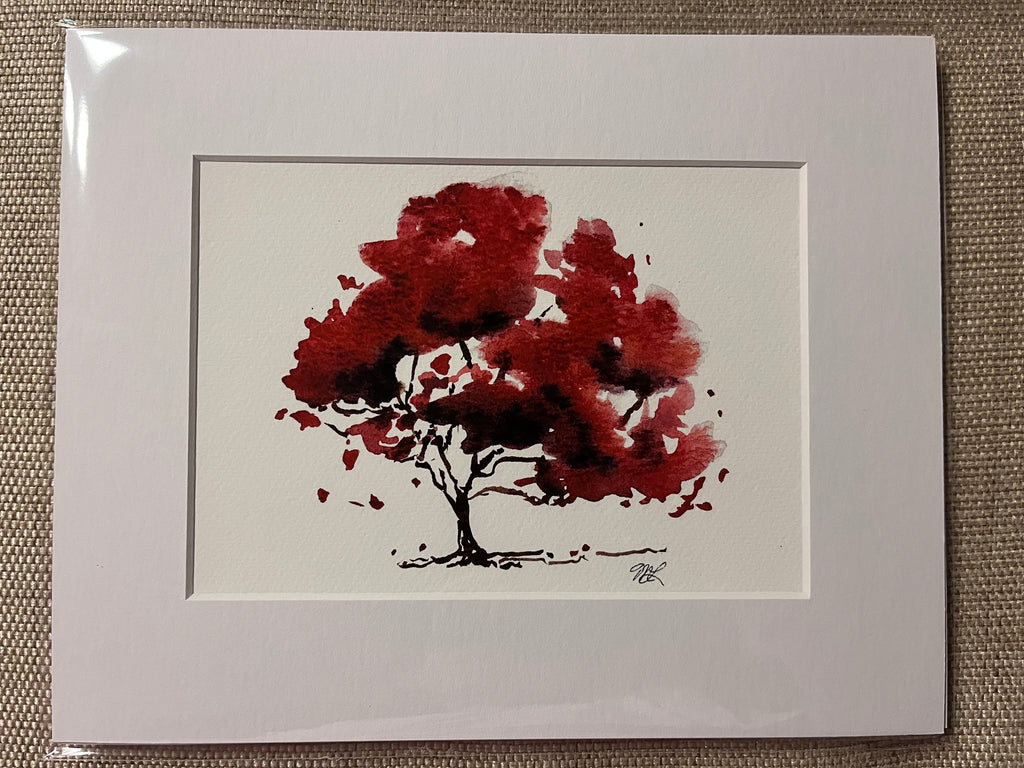Red Maple matted print