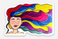 Rainbow Hair, Don’t Care Sticker