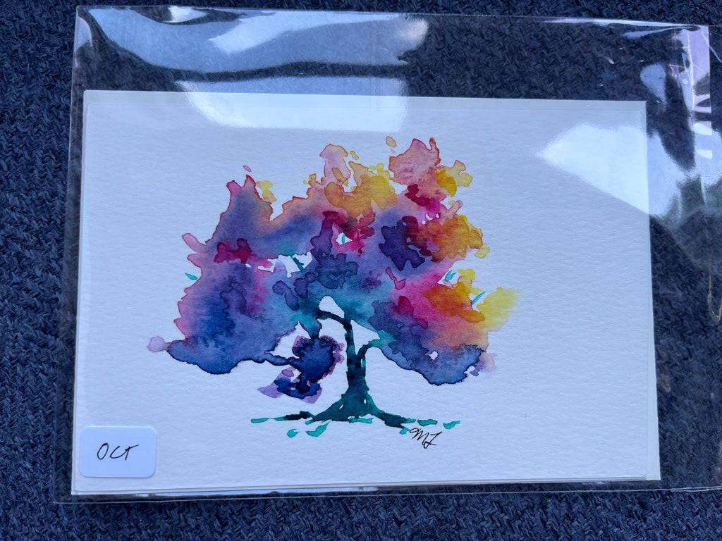 Opal Tree - October Birthday Card