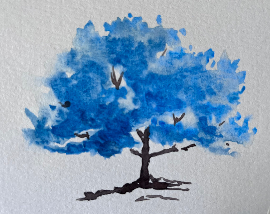 Aquamarine Tree - March Birthday Card