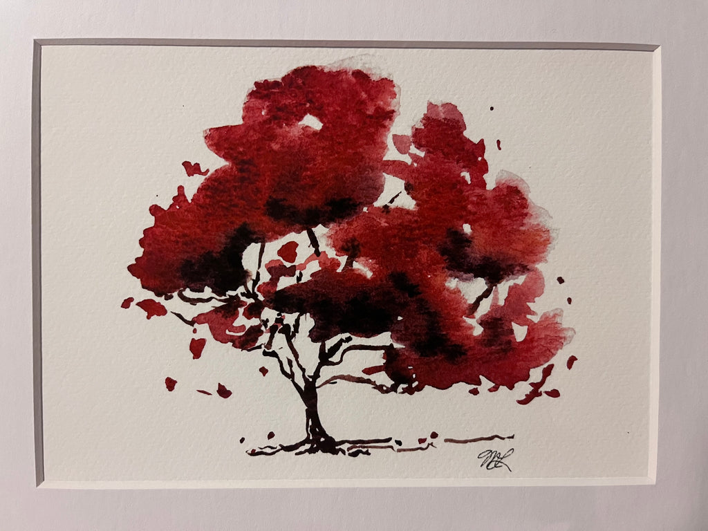 Red Maple matted print