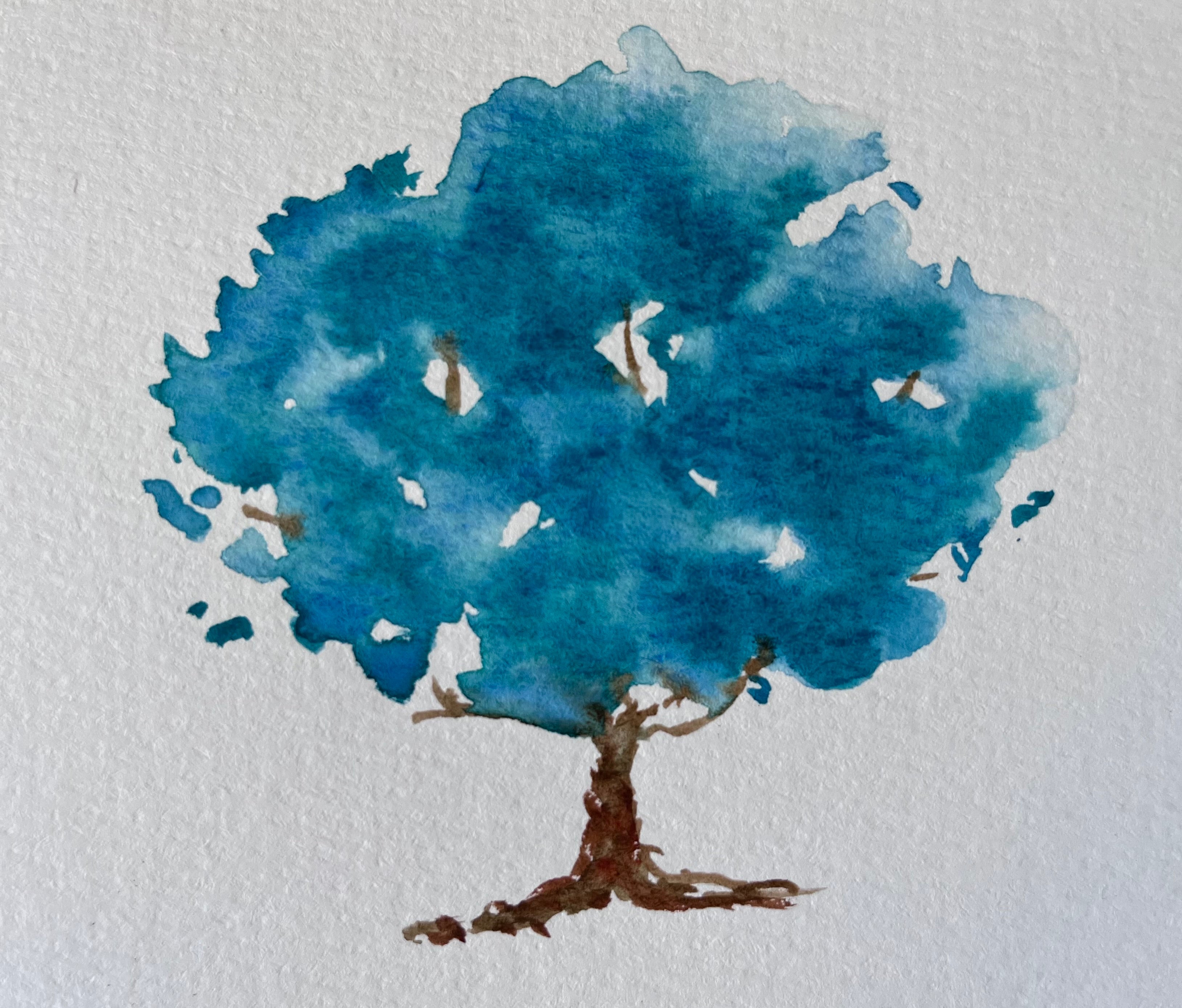 Turquoise Tree - December Birthday Card