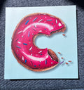 Chomped Pink Donut Postcard